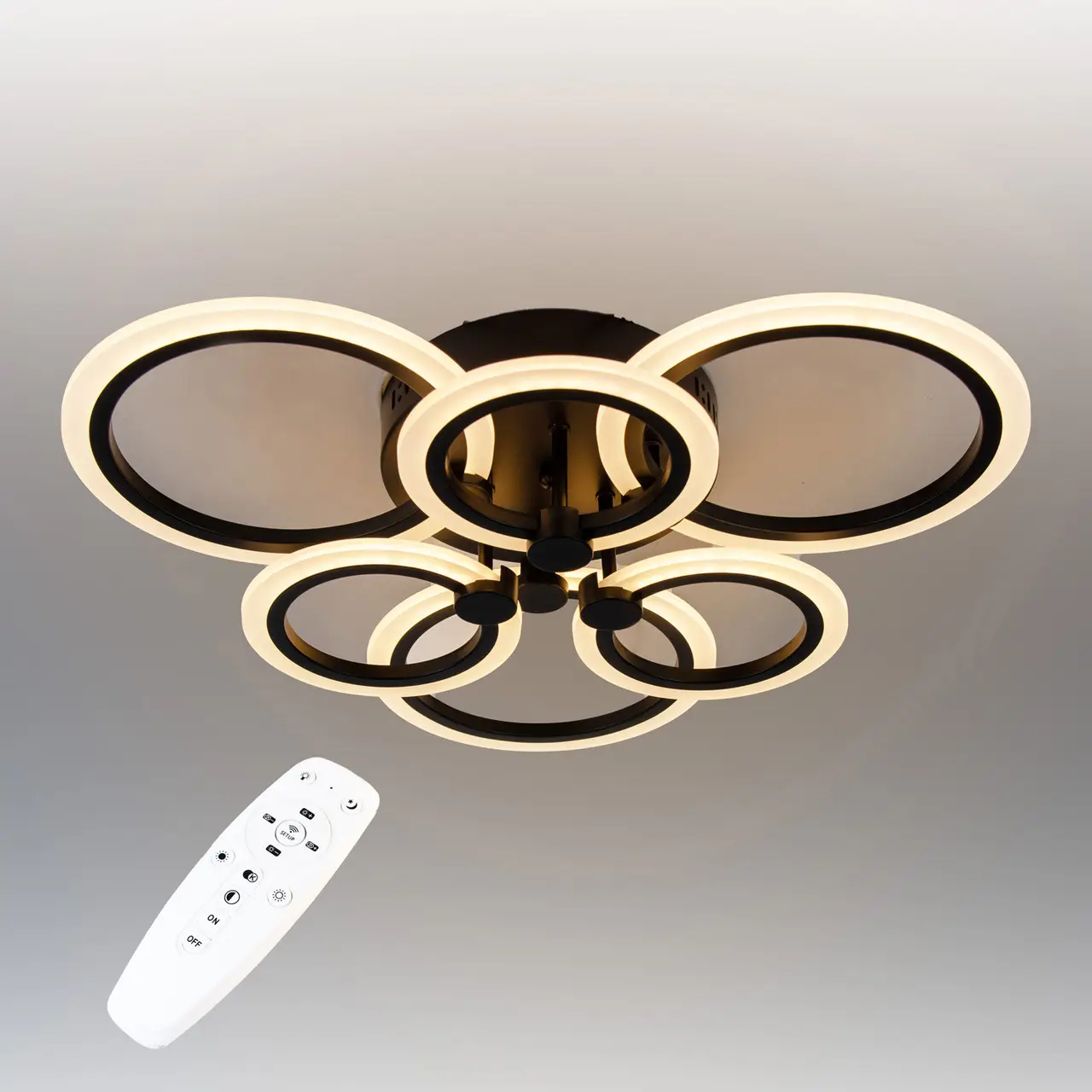 Стельова LED люстра, світлодіодний світильник Sunlight чорний 5333/3+3