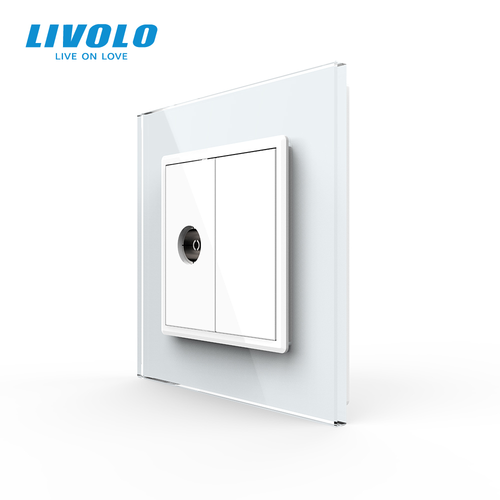 Розетка телевізійна Livolo білий скло (VL-C791V-11)