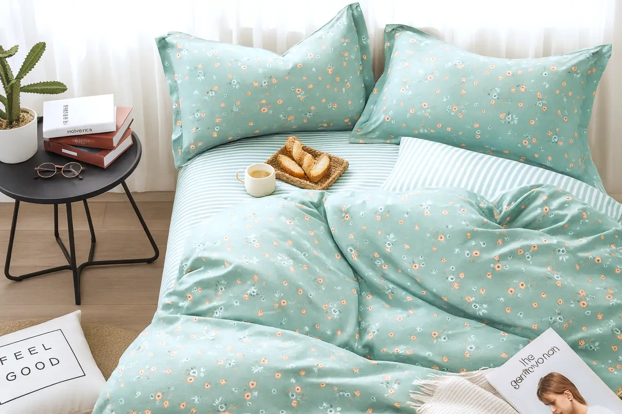 Комплект постільної білизни Ecotton двоспальний 180х215 см блакитний (146А/В)