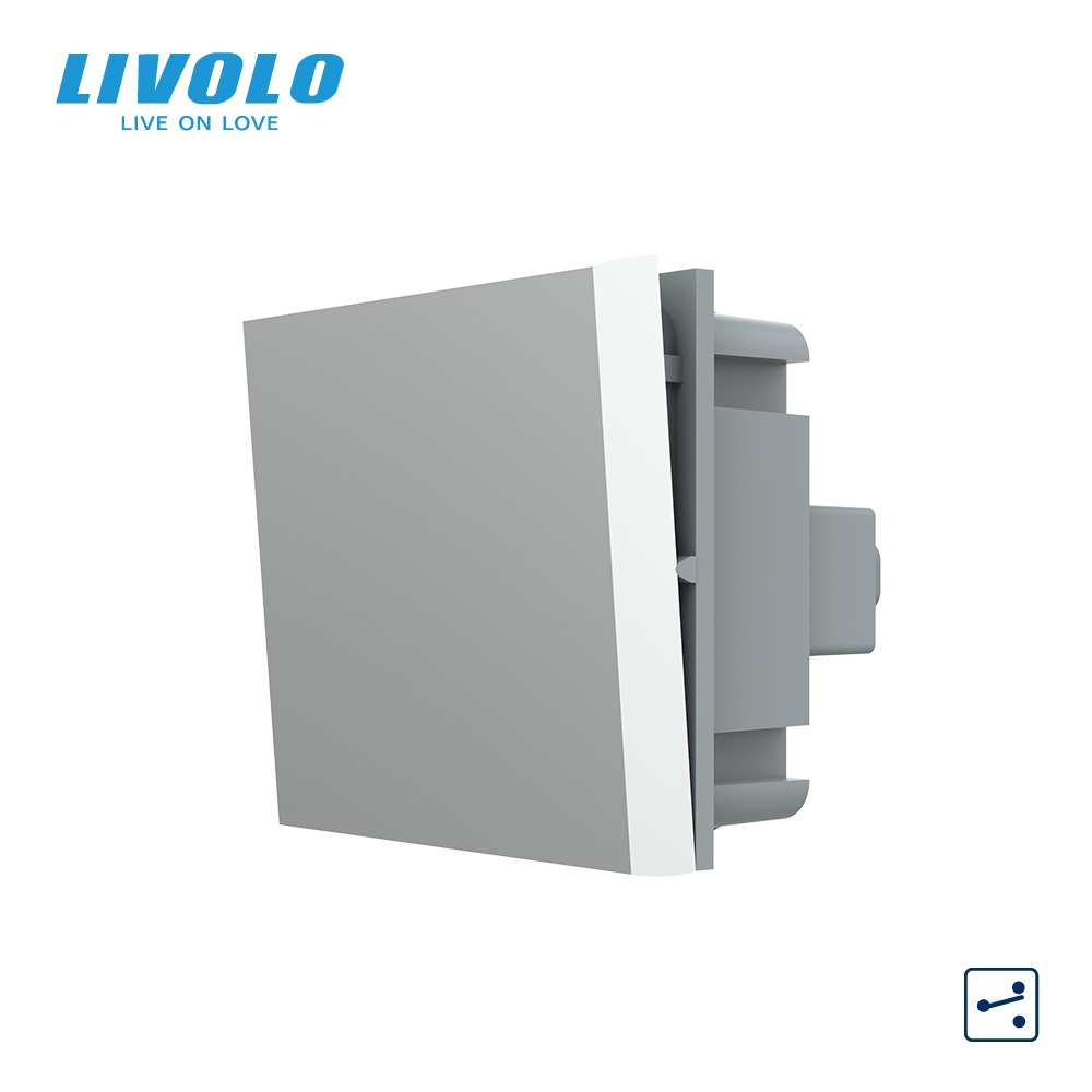 Прохідний вимикач LIVOLO, сірий, модуль без рамки (VL-FCMKS-2IP)