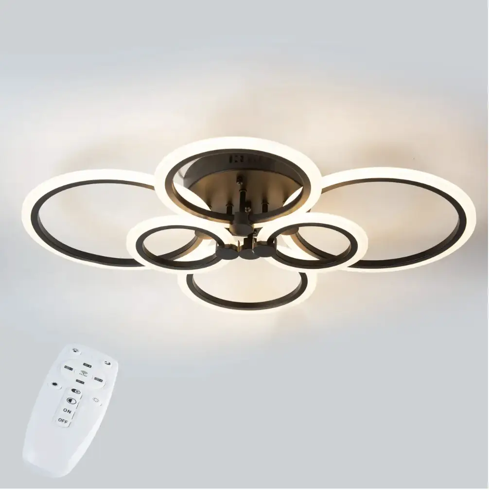 Стельова LED люстра, світлодіодний світильник Sunlight чорний 6326/2+2+2