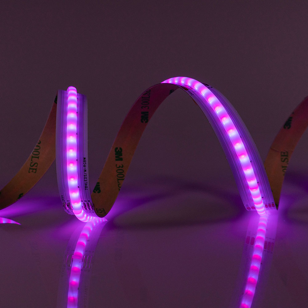 Світлодіодна стрічка RGB+W 4000К 19 Вт/м COB 784 діода IP33 24 Вольта 800 lm.