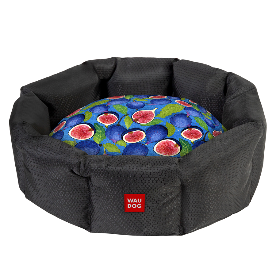 Лежанка для собак WAUDOG Relax, малюнок "Інжир", S, Ш 34 см, Д 45 см, В 17 см