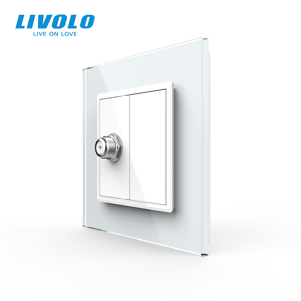 Розетка супутникова SAT LIVOLO біла 2.5D скло