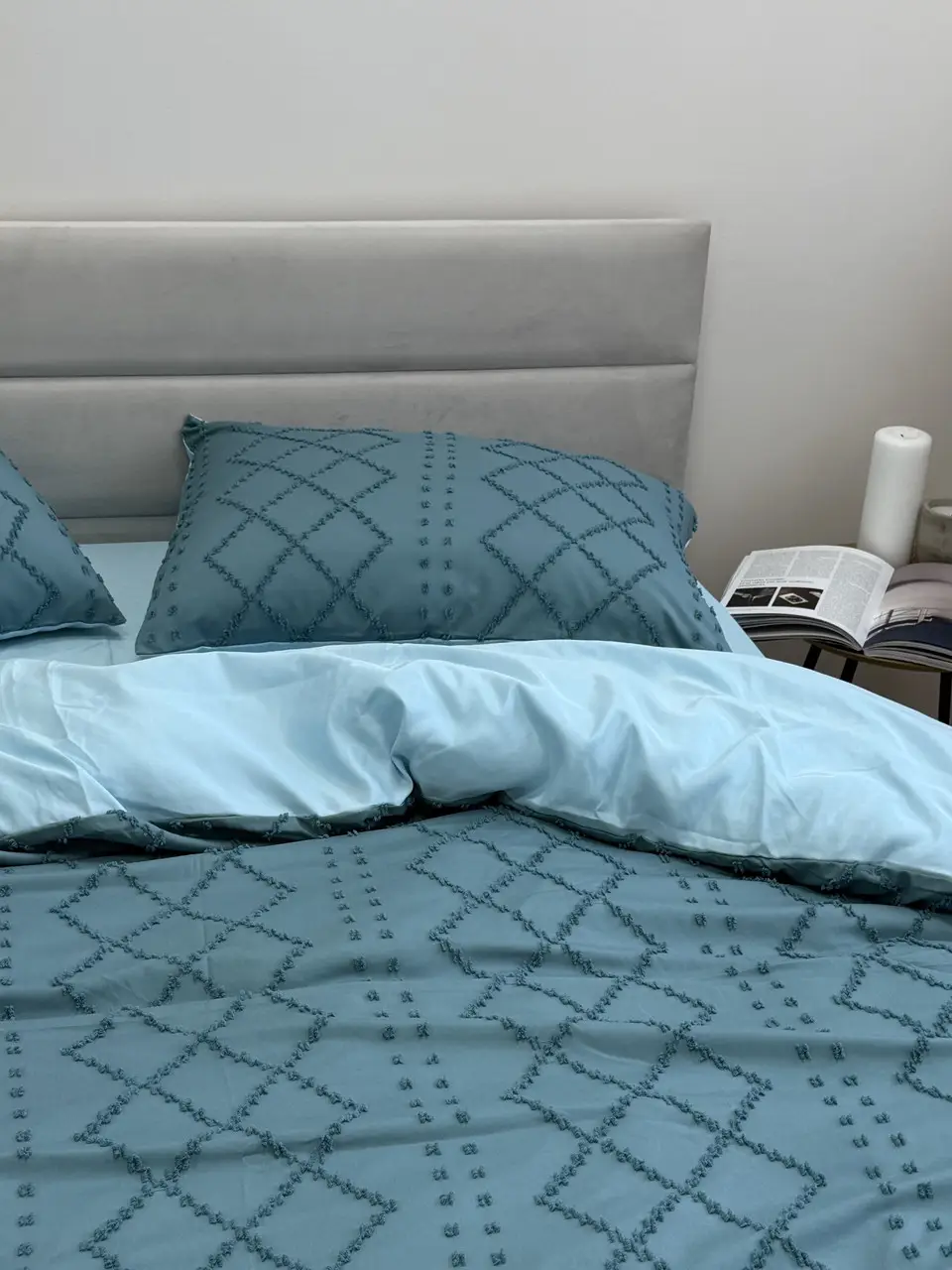 Комплект постільної білизни Ecotton Jaquard двоспальний 180х215 см бірюзовий Green