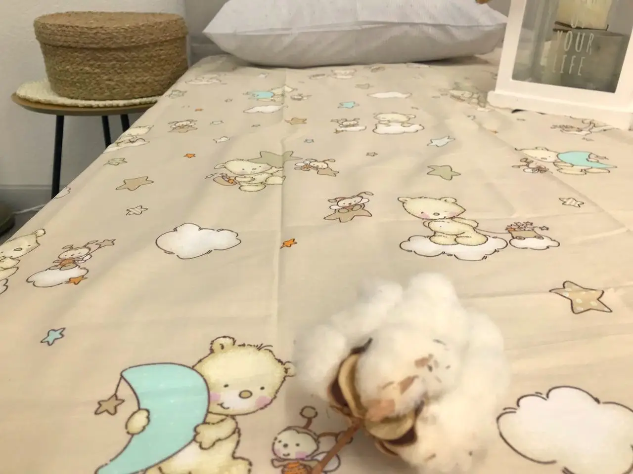 Дитячий комплект постільної білизни Ecotton полуторний 147х210 см бежевий 10-0214 Beige