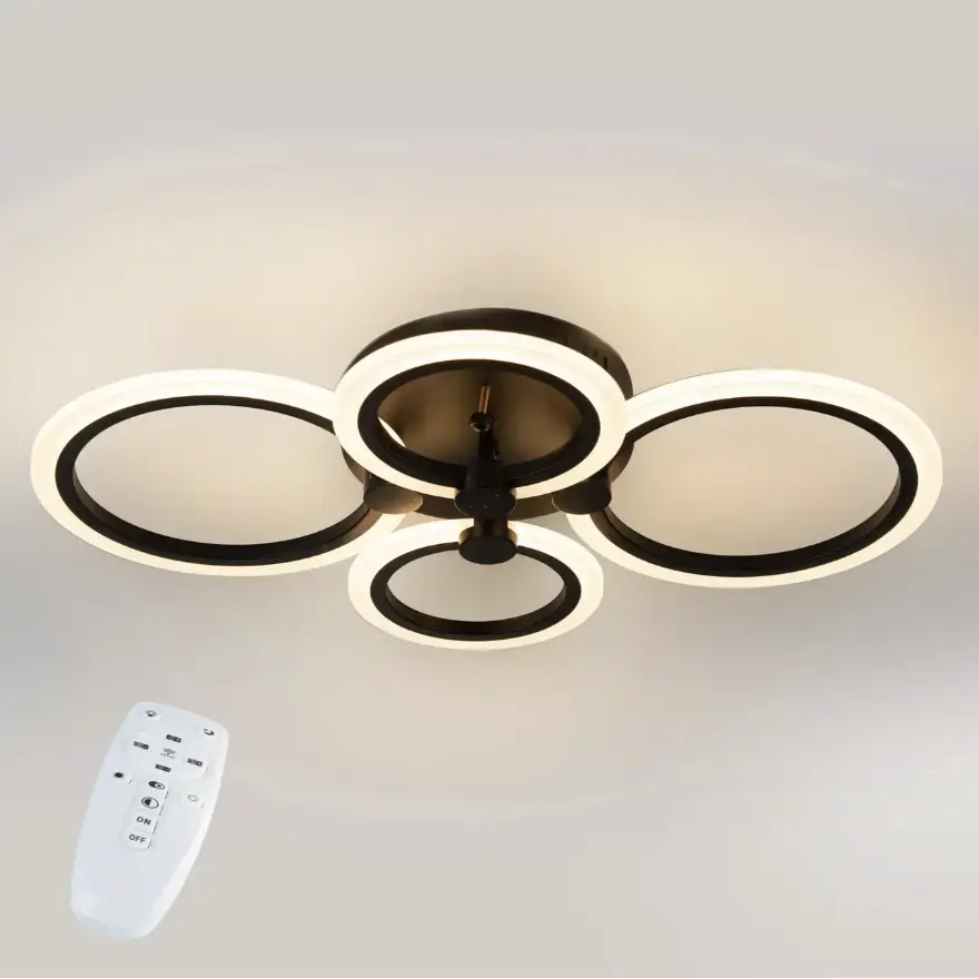 Стельова LED люстра, світлодіодний світильник Sunlight чорний 6326/2+2