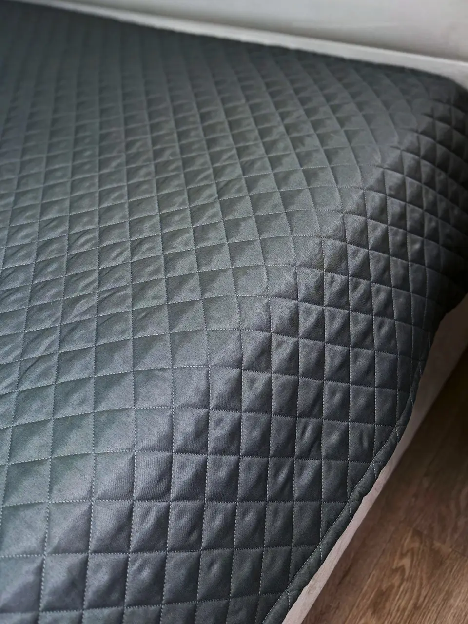 Покривало Ecotton 200х220 см антиалергенне з полісатину сірого кольору Nid Grey