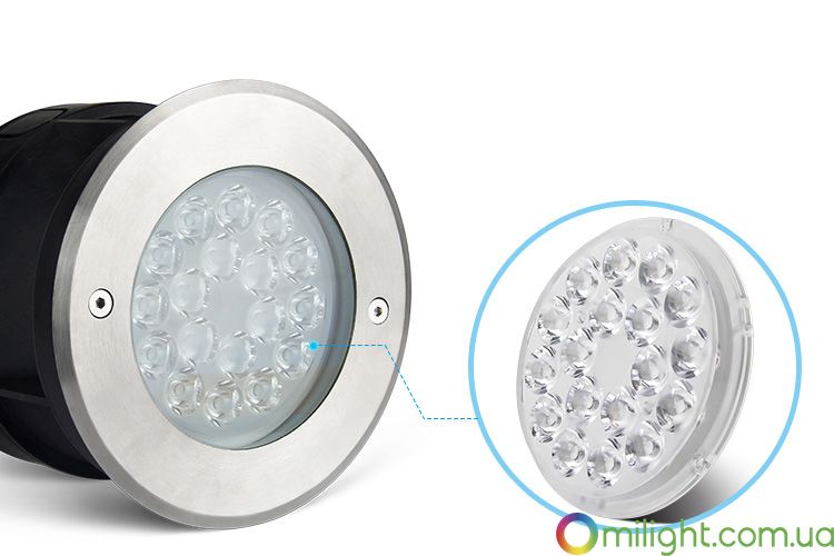 Грунтовий вбудовуваний LED світильник 9W RGB+CCT + управління DMX512