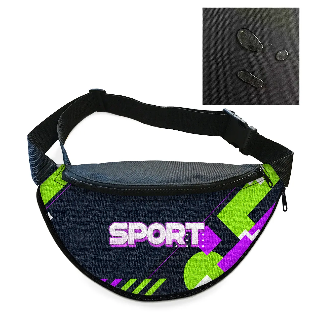 Сумка-бананка чоловіча/жіноча Sport 32×16 см з розширювачем поясна сумка або сумка через плече (02877)