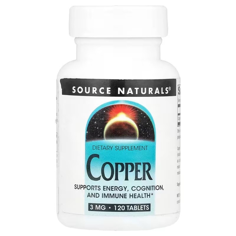 Мідь, 3 мг, Copper, Source Naturals, 120 таблеток