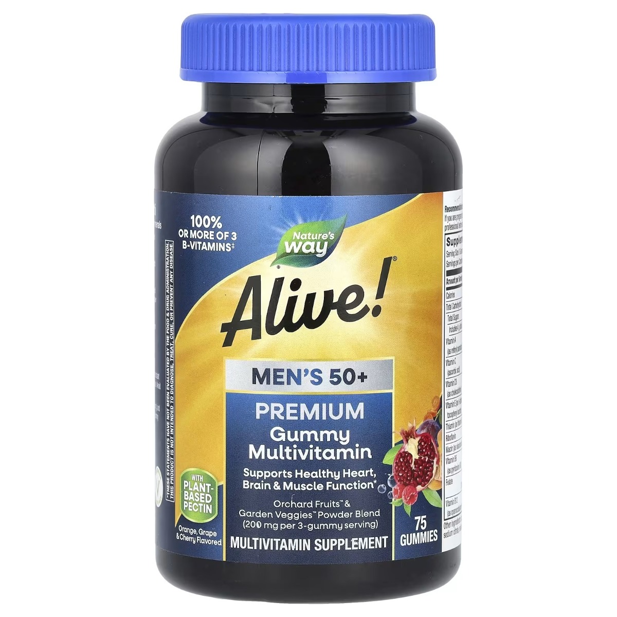 Мультивітаміни преміум для чоловіків 50+, смак фруктів, Men's 50+, Complete Multivitamin, Nature's Way, 75 жувальних цукерок