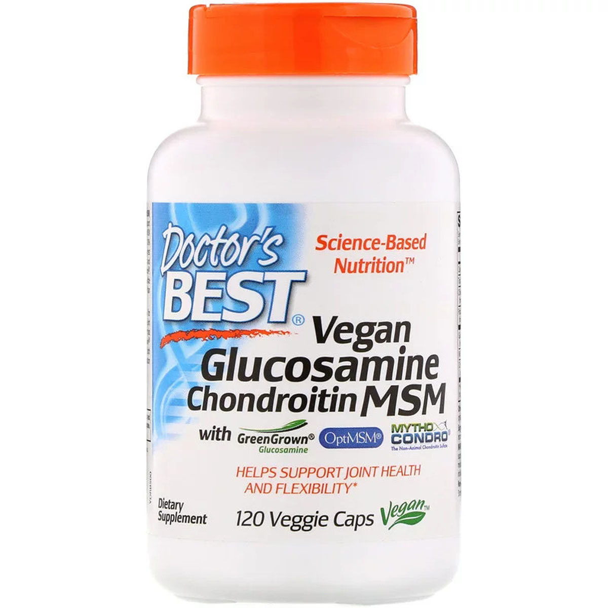 Вегетаріанський Глюкозамін Хондроітин і МСМ, Glucosamine Chondroitin MSM, Doctor's Best, 120 капсул