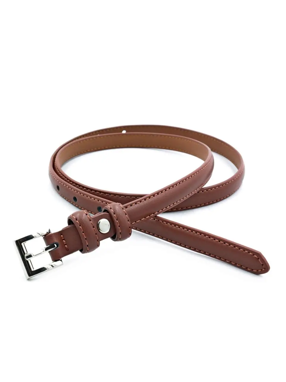 Жіночий шкіряний ремінь 1,3 х 105 см Weatro Темно-коричневий zhin-kit-13k-0065