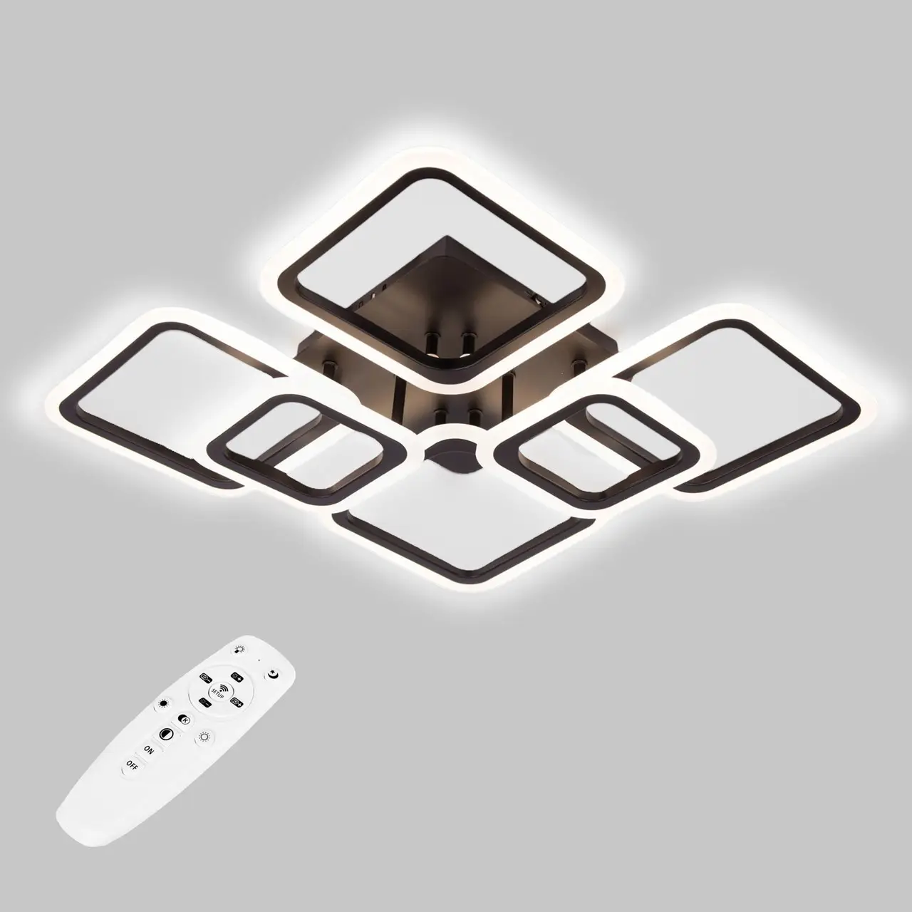 Стельова LED люстра, світлодіодний світильник Sunlight чорний 6325/4+2S