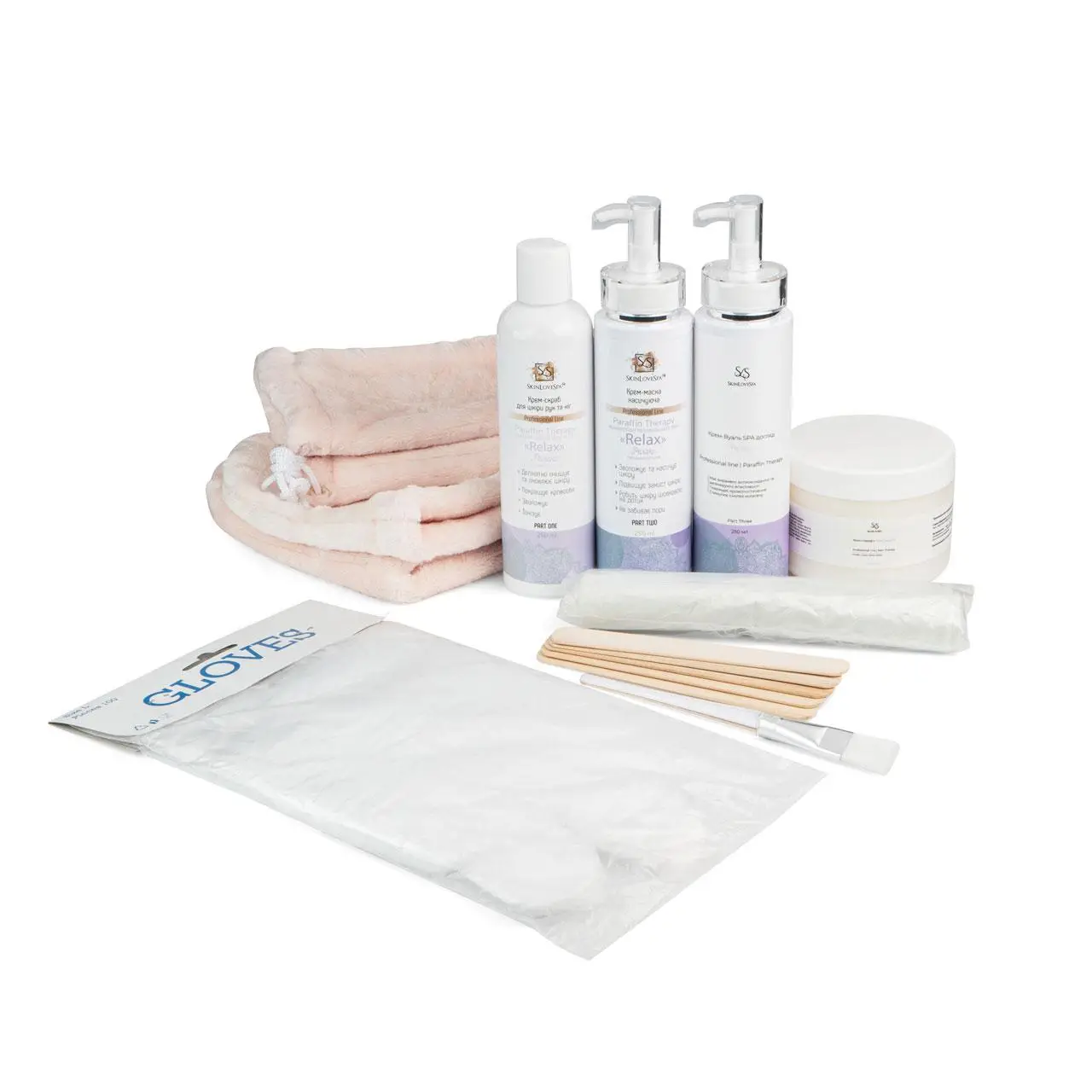 Великий набір для холодної парафінотерапії SkinLoveSpa — домашній SPA-догляд  (крема по 500 мл)