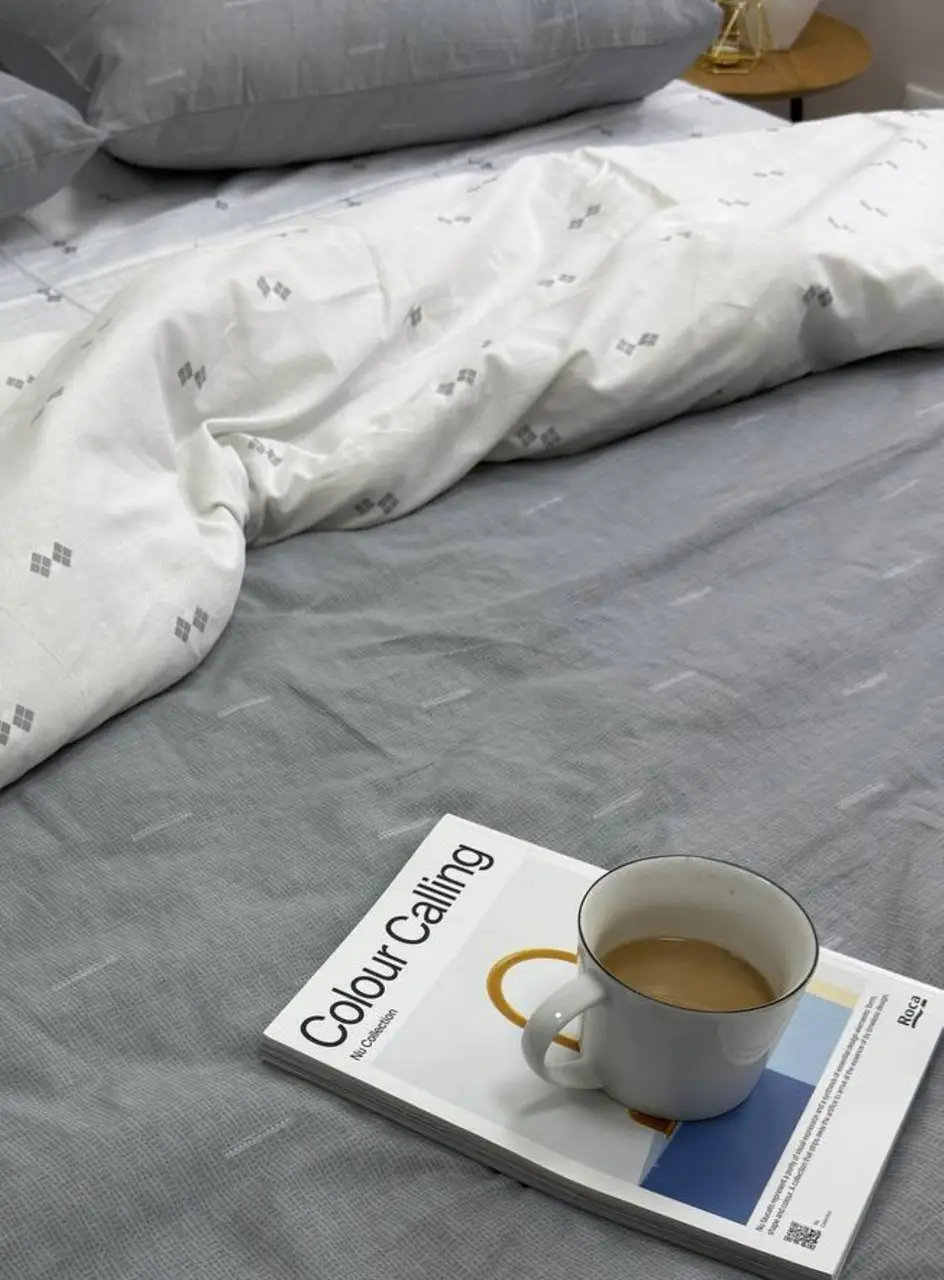 Комплект постільної білизни Ecotton двоспальний 180х215 см двосторонній сірий