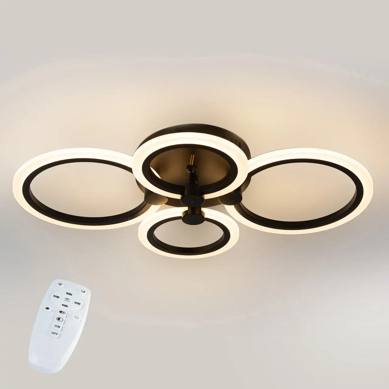 Стельова LED люстра, світлодіодний світильник Sunlight чорний 5333/2+2