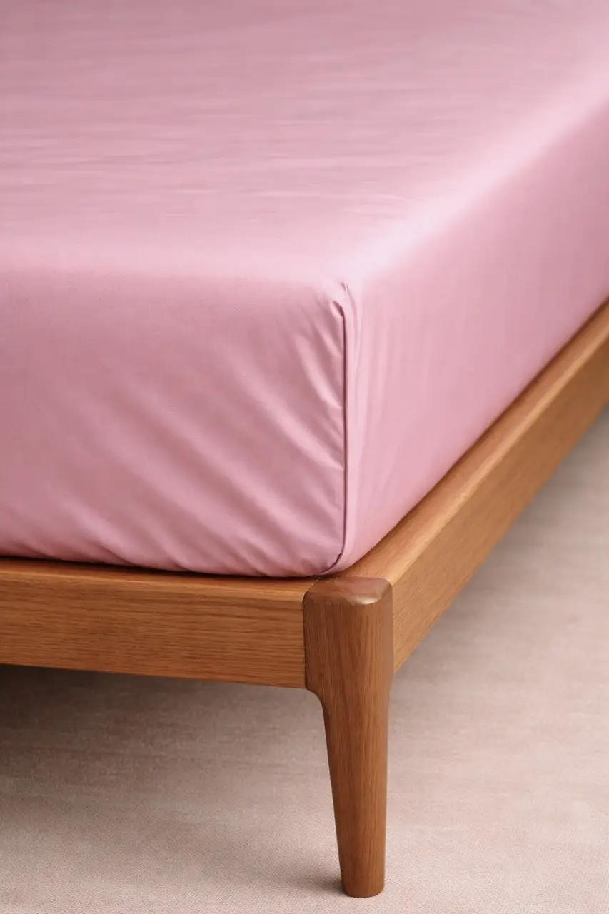 Простирадло на резинці Ecotton 90х200 см із сатину рожевого кольору 15-1611 Brindal Rose
