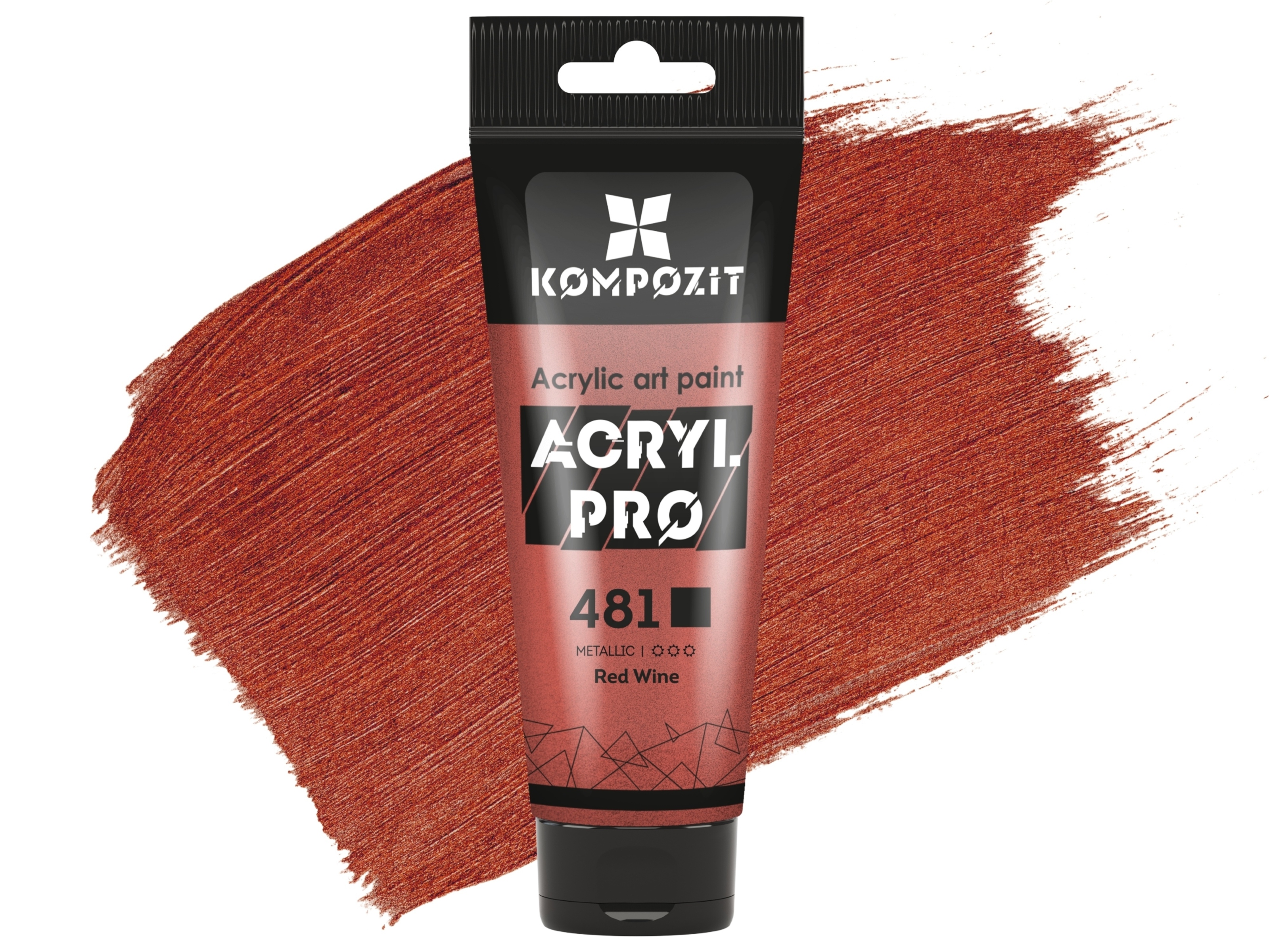 Фарба художня Серія "Металік" Acryl PRO ART Kompozit 75 мл, 481 червоне вино
