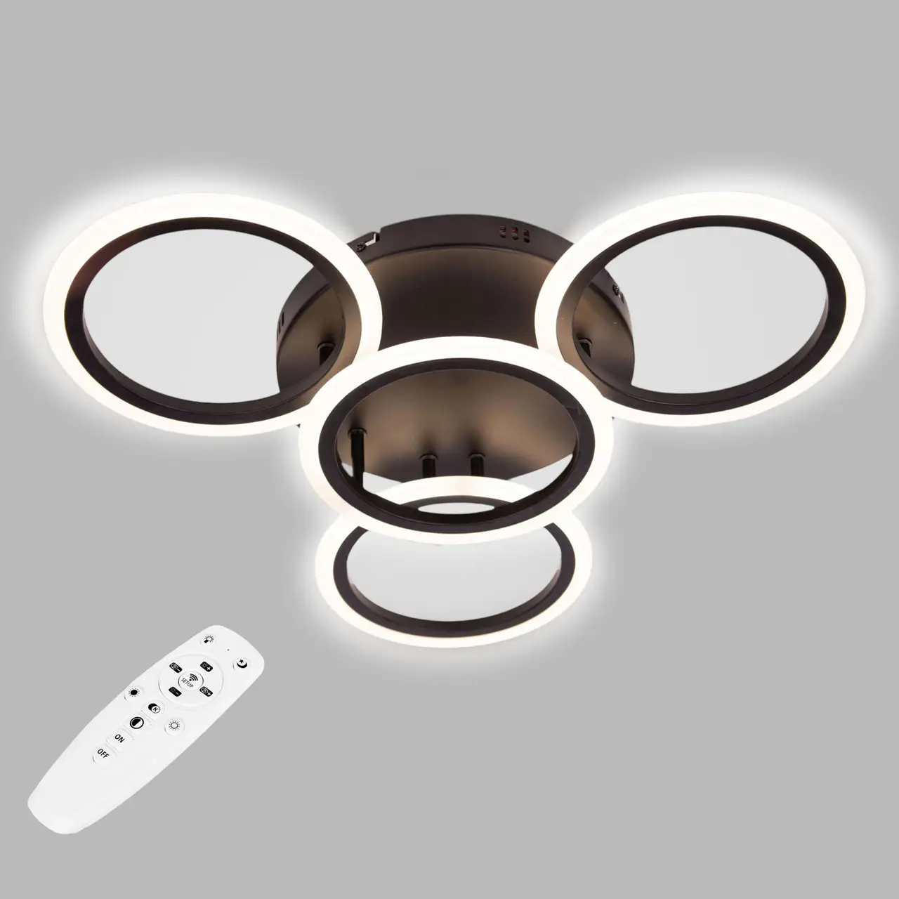 Стельова LED люстра, світлодіодний світильник Sunlight чорний 6326/3+1